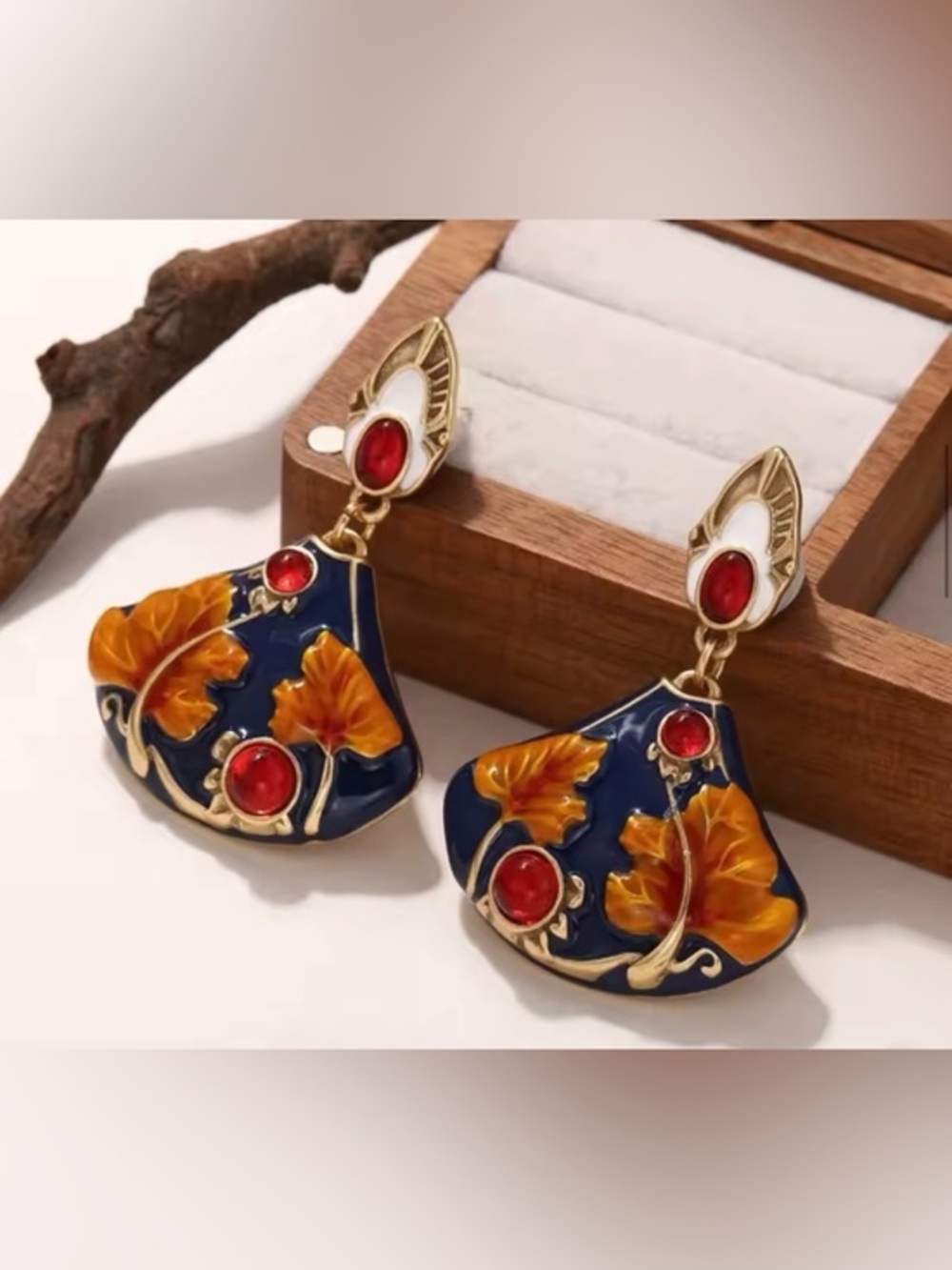 New Bold Autumnal Colored Enamel Earrings